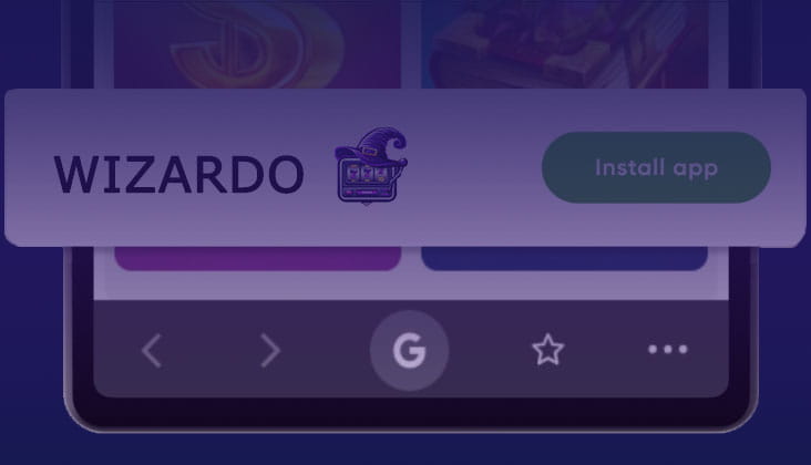 O ícone do Wizardo Casino aparece no seu ecrã inicial.